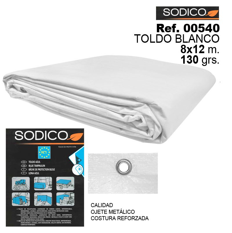 TB1059 White Awning 8X12M 130GRS