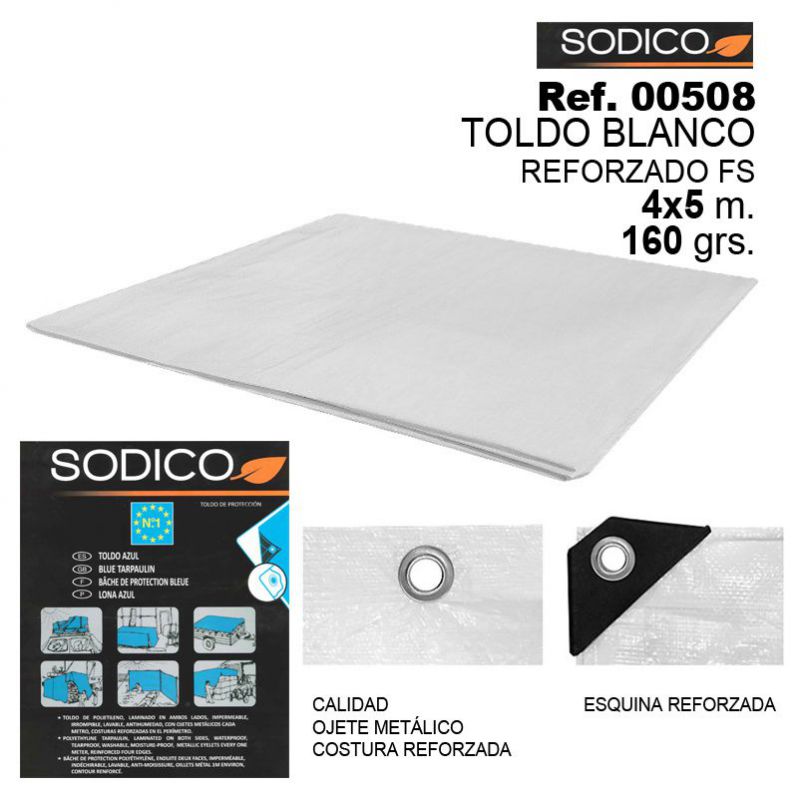 TB1062 WHITE AWNING 4X5M 160GRS REINFORCED FS