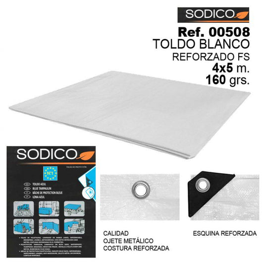 TB1062 WHITE AWNING 4X5M 160GRS REINFORCED FS