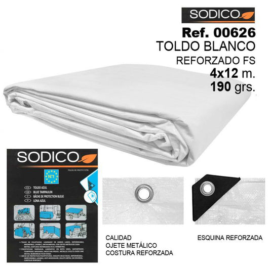 TB1076 White Awning 4x12 190 GRS Reinforced