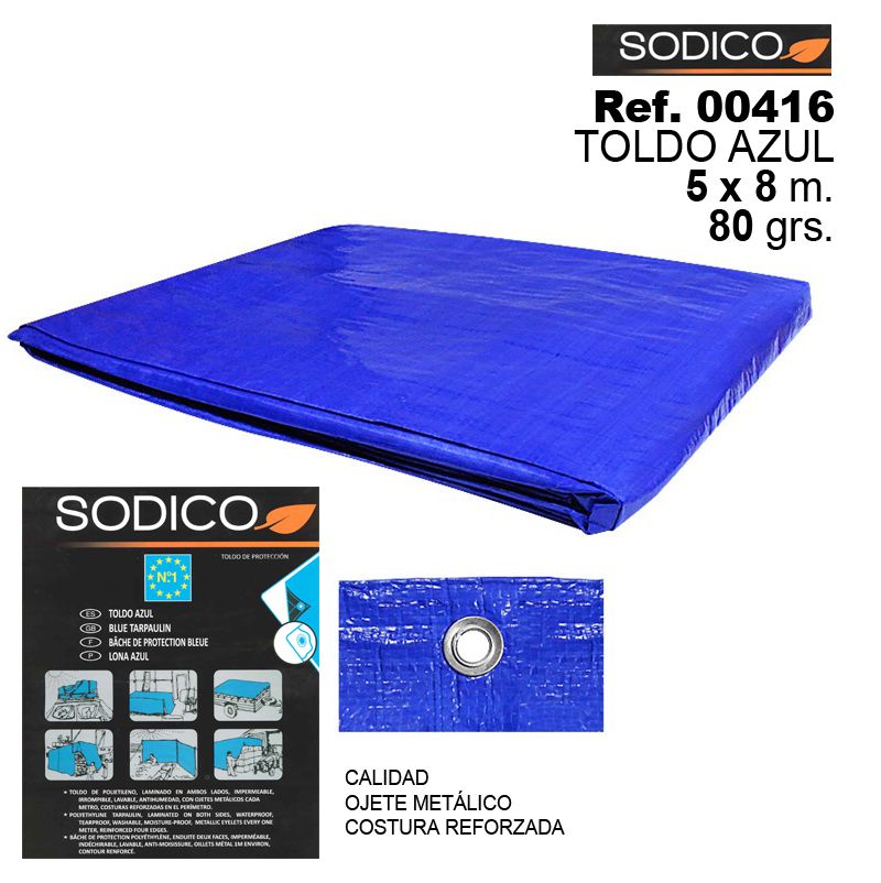 TB1082 Blue Awning 5x8m 80GRS