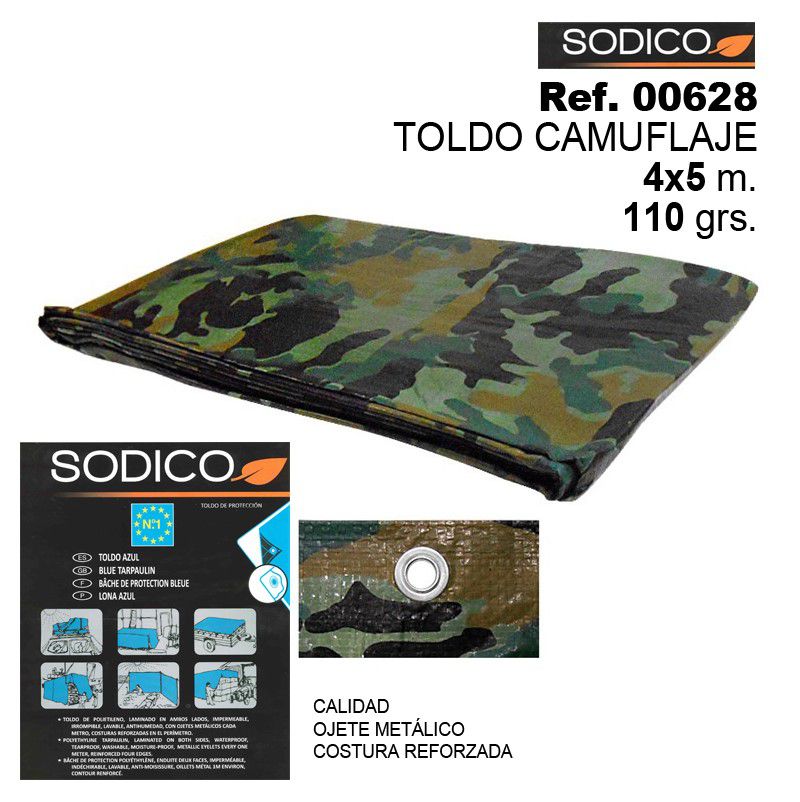 TB1088 Camouflage Awning/Canopy, 4x5m, 110 g/m²