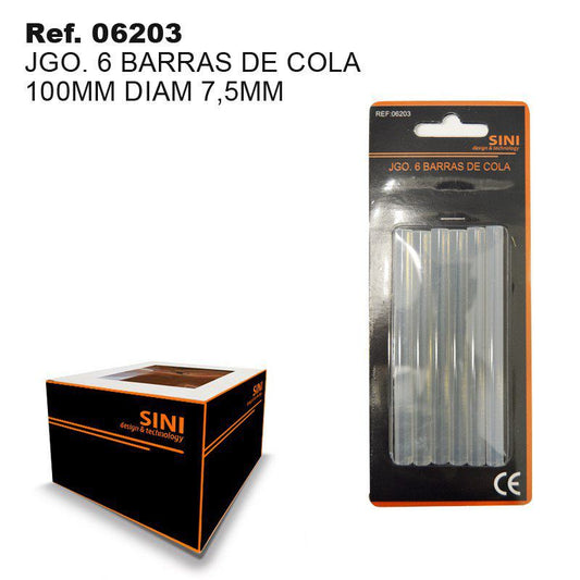 TB1098 SET OF 6 TAIL RODS 100MM DIAM 7.5MM