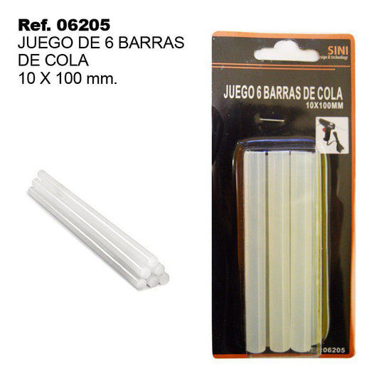 TB1099 Set of 6 Swallowtail Rods 100MM Diameter 10MM