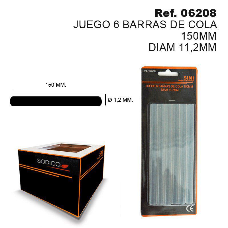 TB1100 SET OF 6 TAIL RODS 150MM DIAM 11.2MM