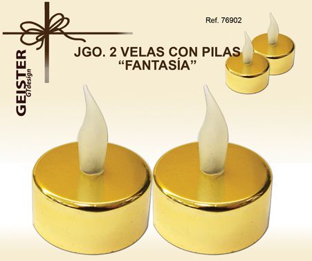 TB1105 Set of Two Candles with Battery "FANTASY"