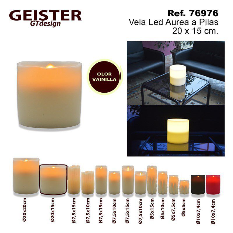 TB1108 LED Golden Wax Candle Ø20*15CM