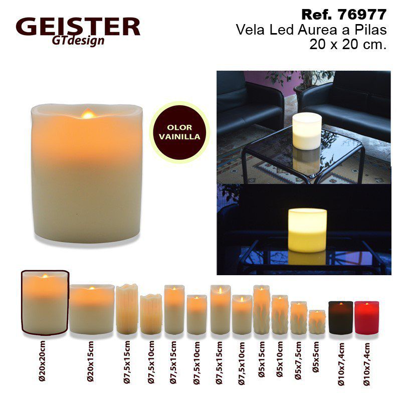 TB1109 LED Yellow Wax Candle Ø20*20CM