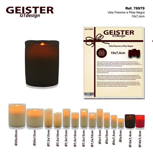 TB1110 Black Flame Candle Ø7.4*10CM