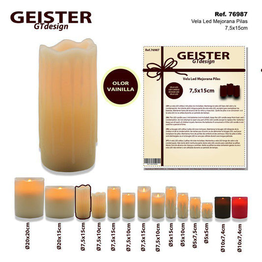 TB1112 LED Candle Mejorana Wax Ø7.5*15CM