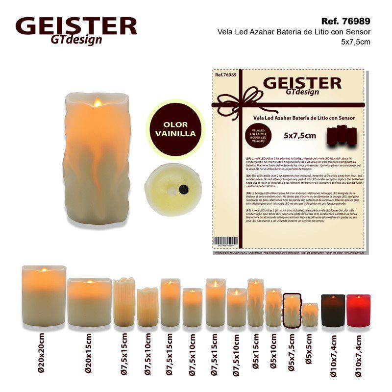 TB1114 LED Jasmine Wax Candle with Sensor and Lithium Battery, Ø5*7.5CM