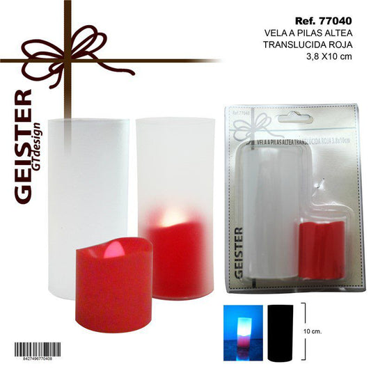 TB1117 ALTEA Translucent Red Electric Candle, Ø3.8*10CM