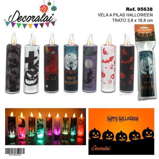 TB1119 Battery-operated Halloween candle, treat size, 3.8*16.8CM.