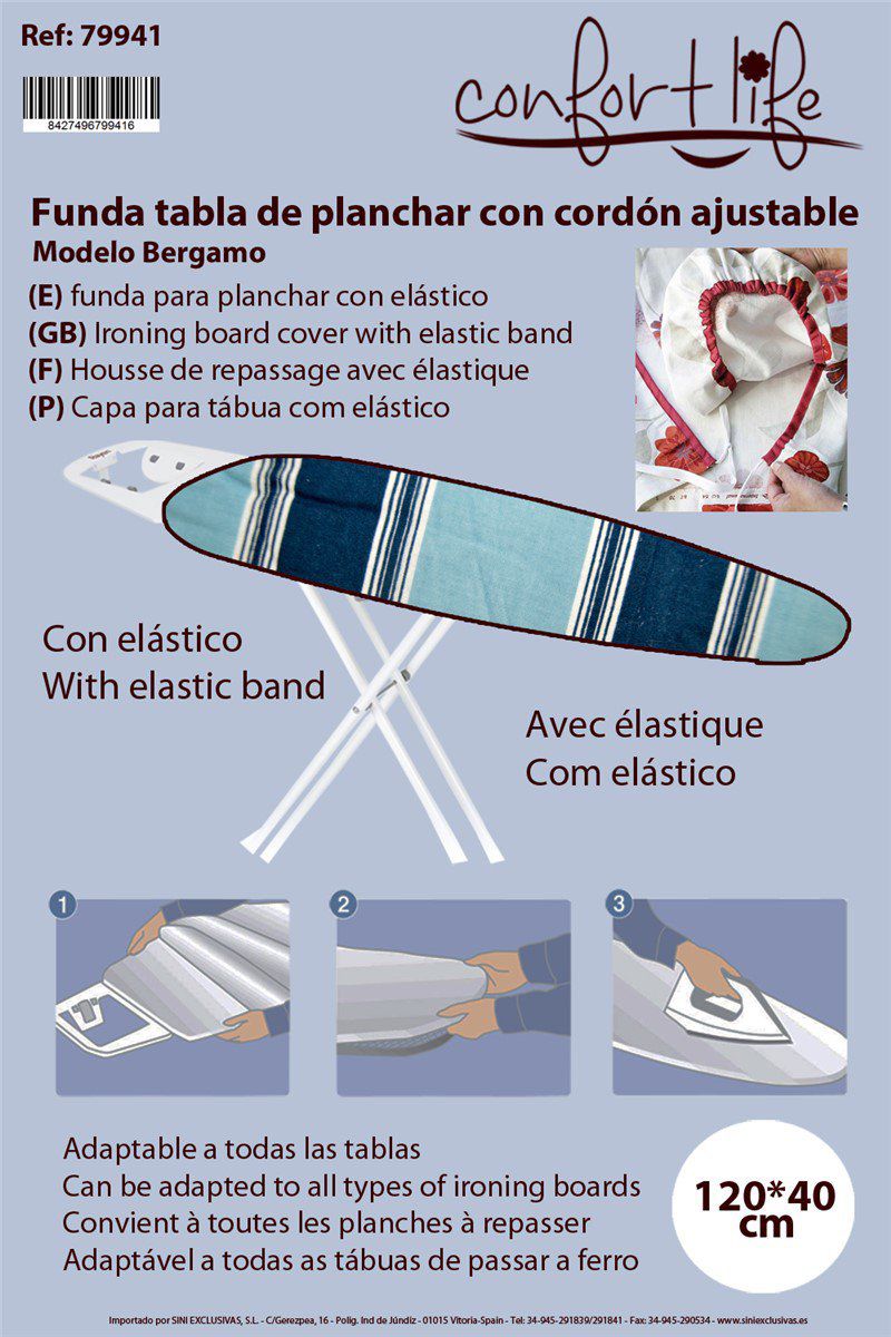 TB1123 Cover for Ironing Board with Cord to Adjust 120x40cm Model BERGAMO