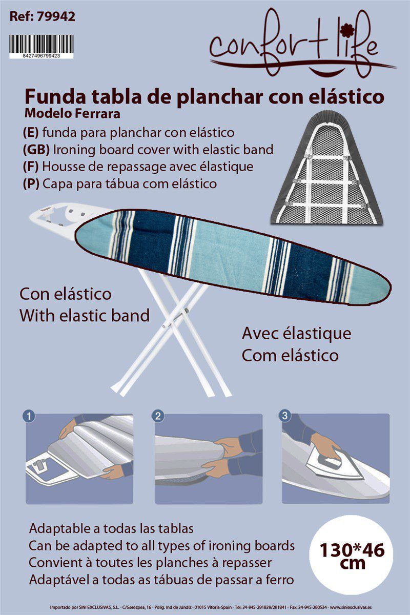 TB1124 Ironing Board Cover with Elastic 130x46cm Model Ferrara