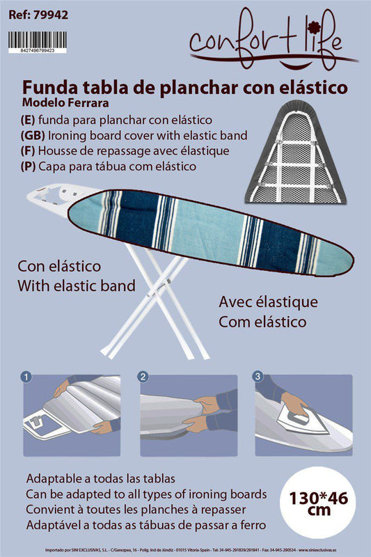 TB1124 Ironing Board Cover with Elastic 130x46cm Model Ferrara