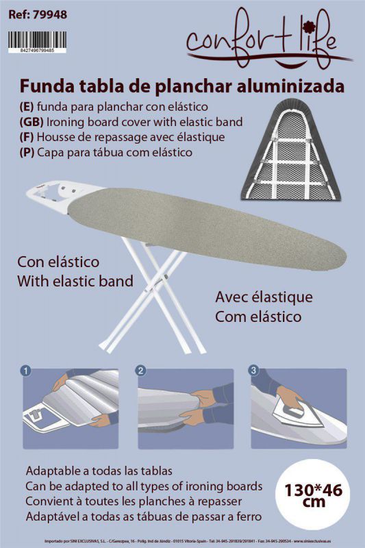 TB1126 Aluminum Ironing Board Cover with Elastic Band (130x46 CM)