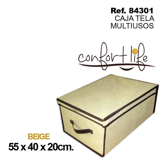 TB1145 Multipurpose Fabric Box Beige 55x40x20cm