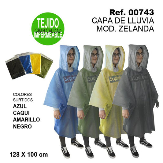 TB1207 ZELANDA Model Raincoat 128X100CM Assorted Colors