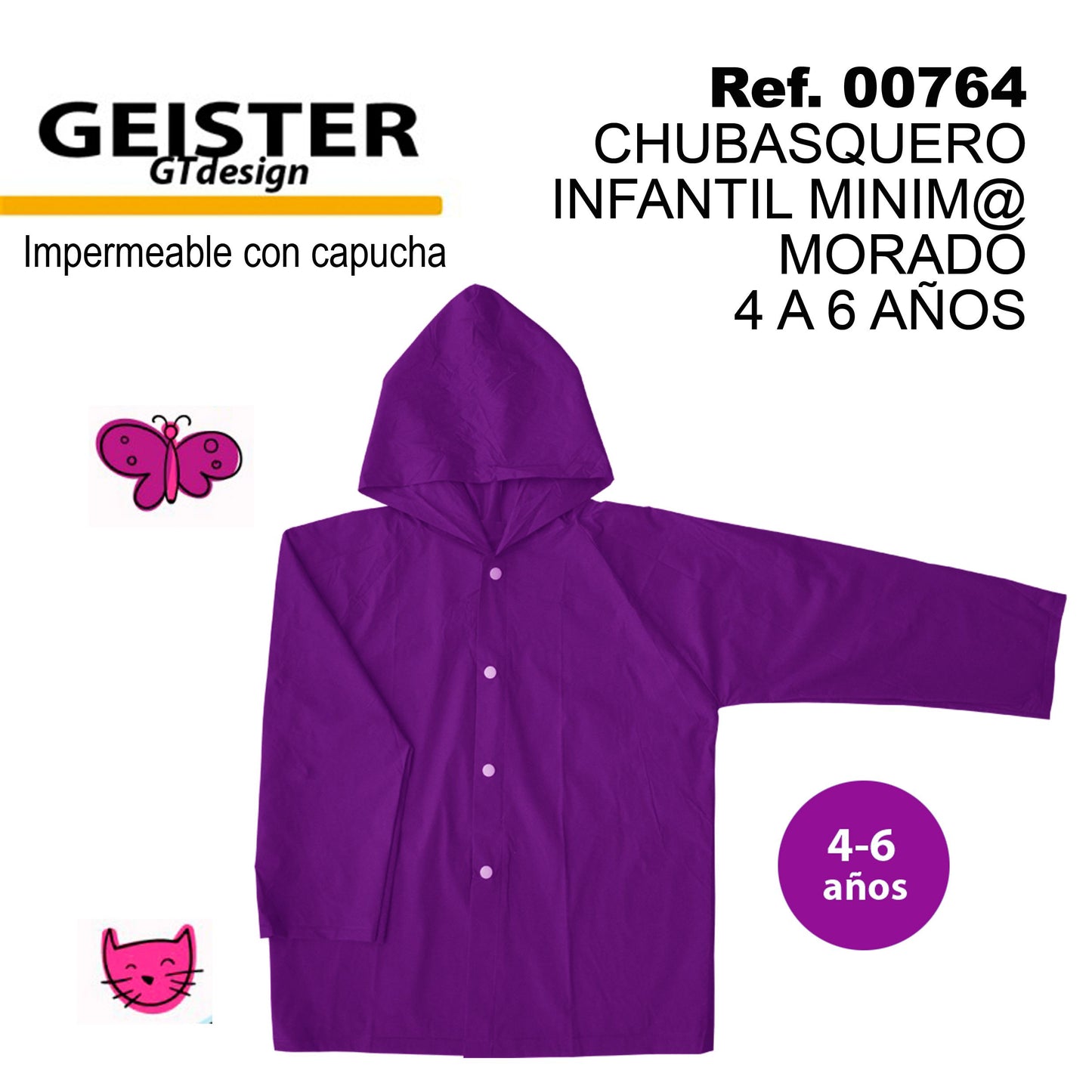 TB1216 Minim@ Kids Raincoat Purple 4 to 6 Years
