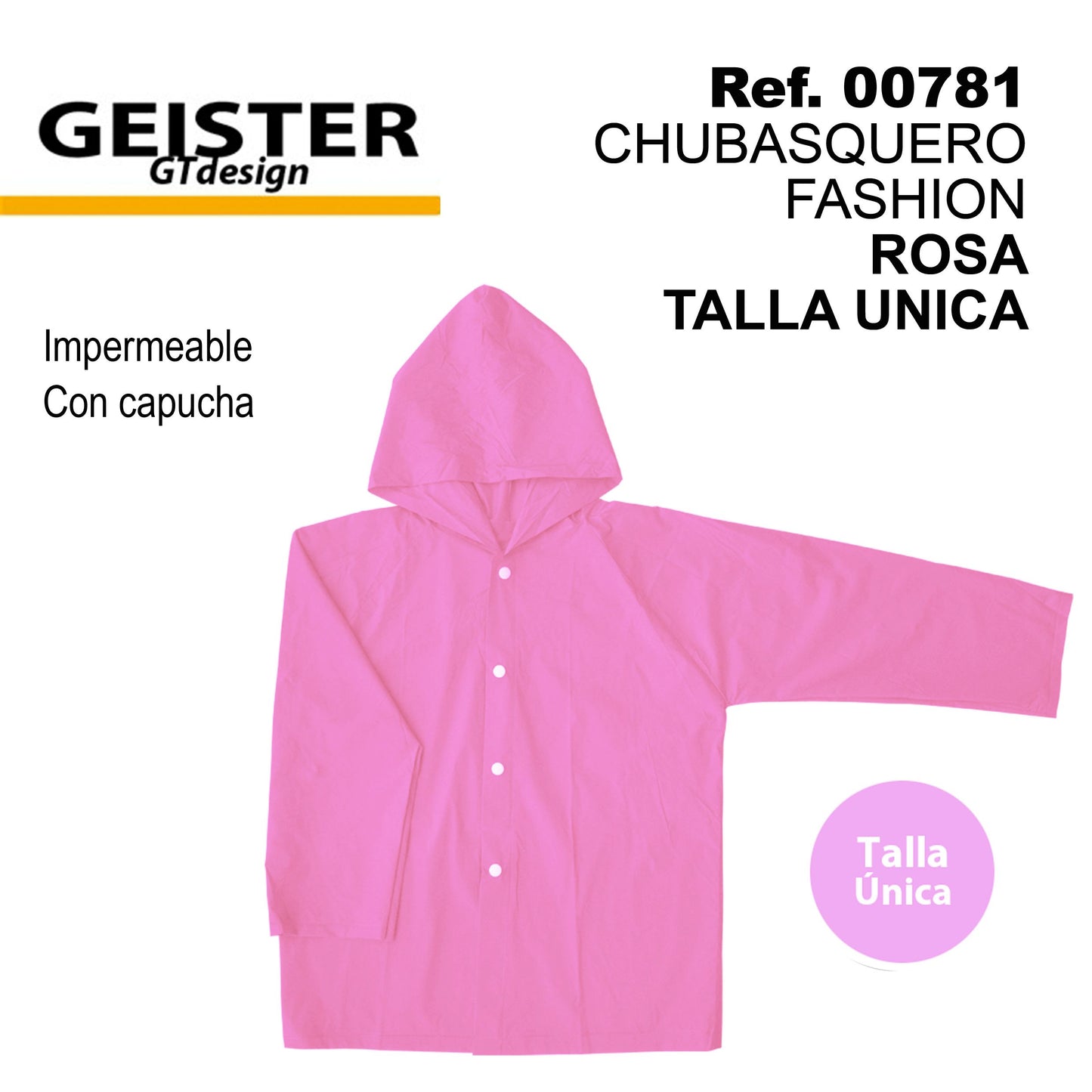 TB1220 Fashion Pink Hooded Waterproof Jacket