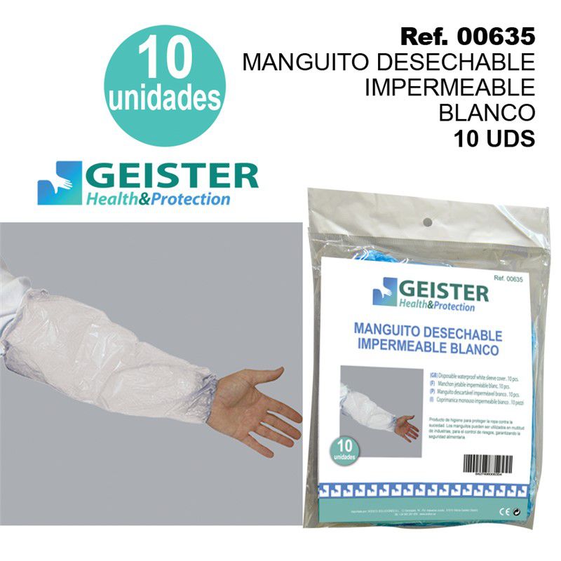 TB1227 White Disposable Waterproof Cuff 10 Units