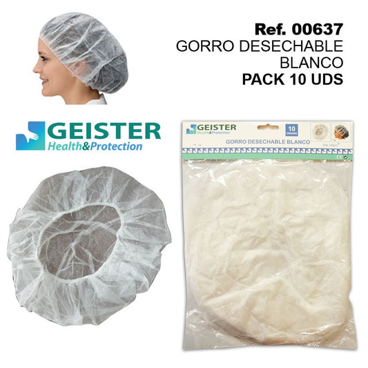TB1228 Disposable White Cap, 10 units
