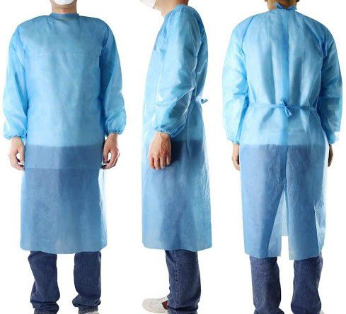 TB1238 Disposable Blue Gown with Rear Closure (Pack of 10 Units)