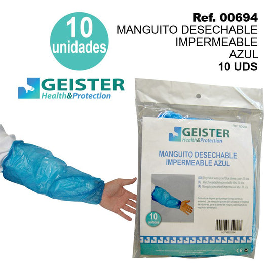 TB1243 Disposable Waterproof Blue Cuff/Sleeve 10 Units