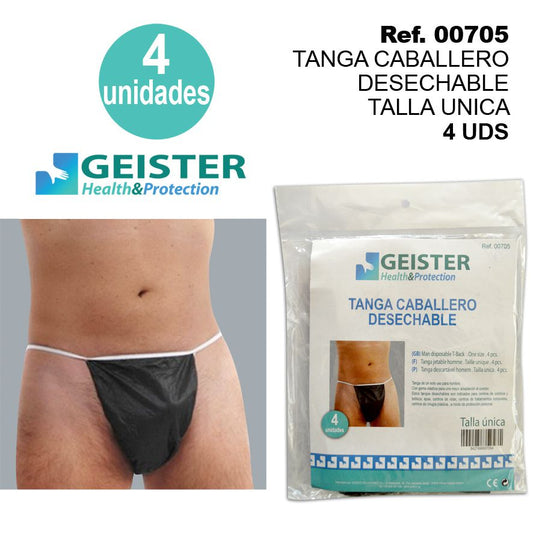 TB1252 Disposable Men's Thong One Size 4 Units