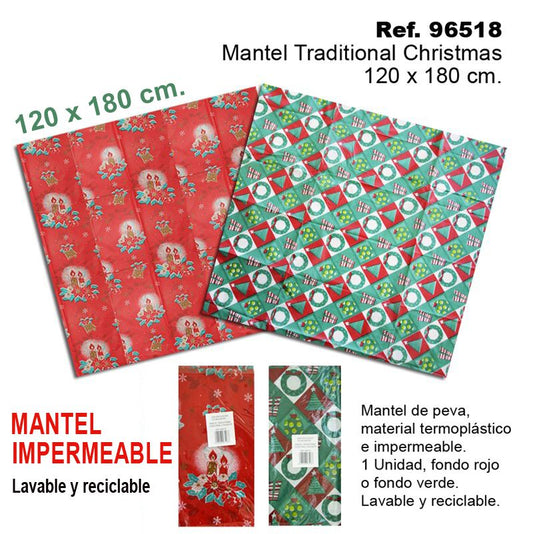 TB1314 MANTEL TRADITIONAL CHRISTMAS 120X180CM