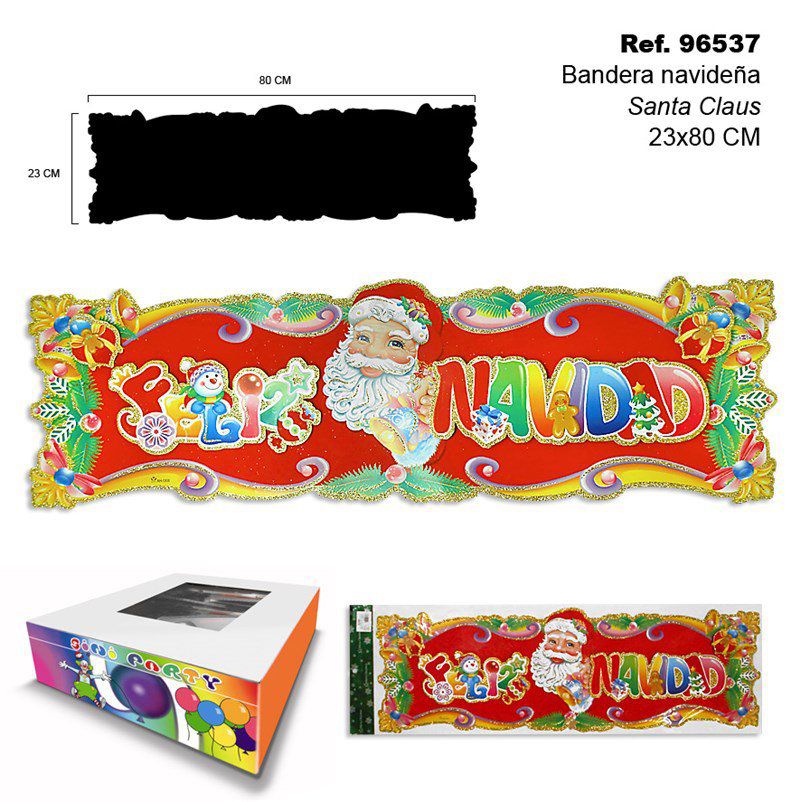 TB1323 SANTA CLAUS CHRISTMAS FLAG 23X80 CM