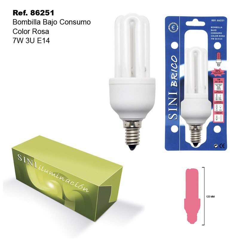 TB1353 Pink 7W 3U E14 Low Consumption Bulb