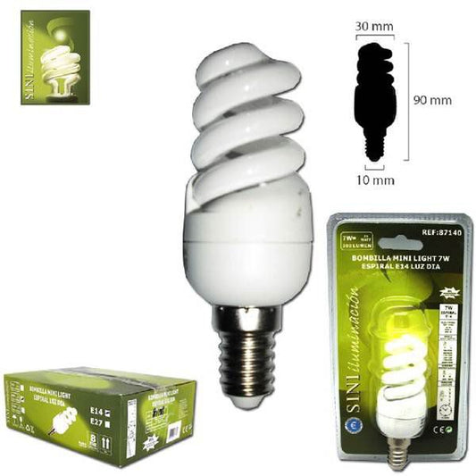 TB1391 MINI LIGHT BULB 7W SPIRAL E14 DAY LIGHT