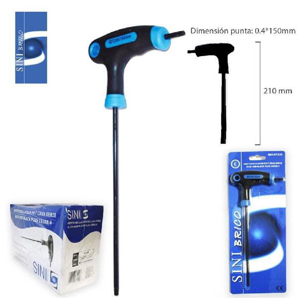 TB1466 A T-shaped screwdriver with a short arm, designed for final tightening, part of the Blue&Black Plus series.