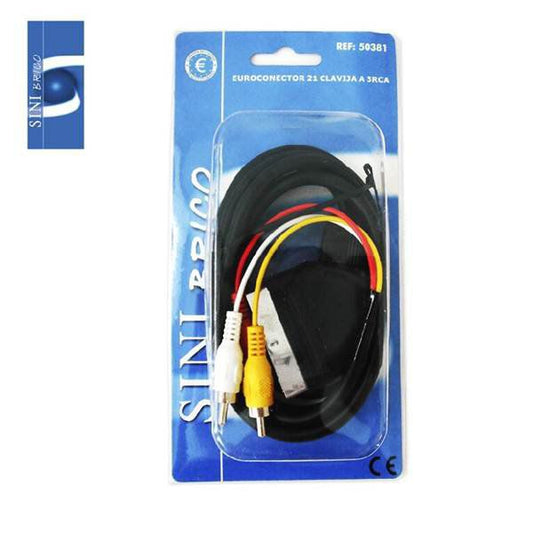 TB1535 EUROCONECTOR 21 Plug to 3 RCA Blister