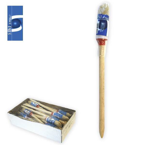 TB1568 White Bristle Brush with Plastic Ferrule and Wooden Handle 20 MM