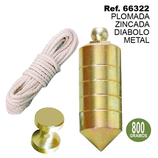 TB1580 *PLOMADA ZINCADA DIABOLO METAL 800 GR. (Zinc-plated Diablo Metal Plumbum)