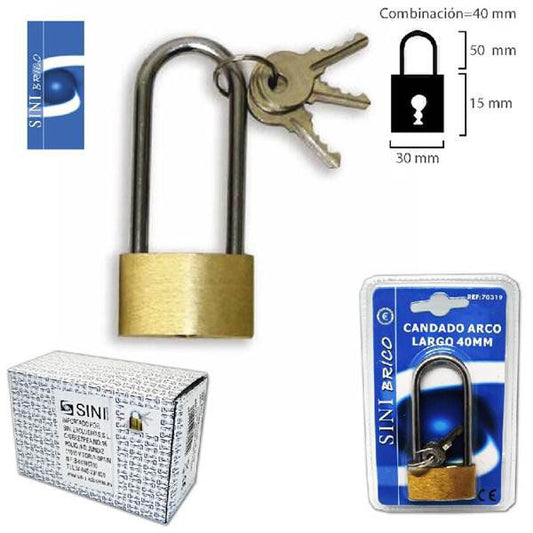 TB1588 Extra Long Arch Padlock, 40 MM.