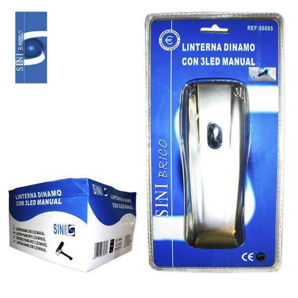 TB1607 Manual Dynamo Flashlight with 3 LEDs