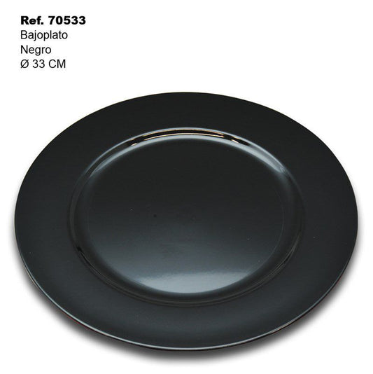 TB1666 Under plate made of PP material, 33cm in size, and black color.
