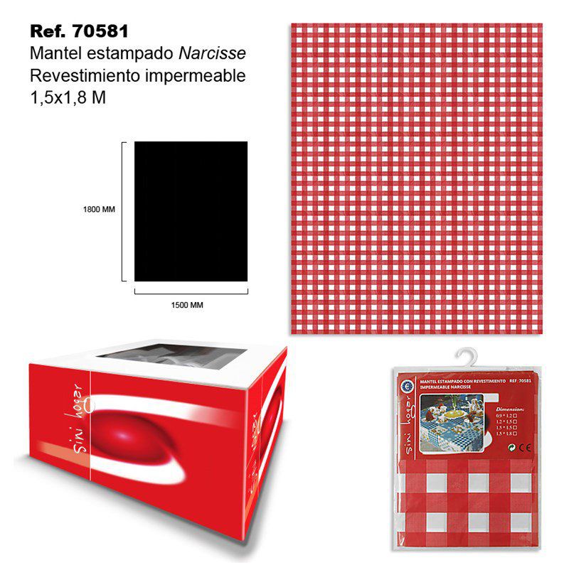 TB1674 Printed Tablecloth with Waterproof Coating 1.5 X 1.8 NARCISSE