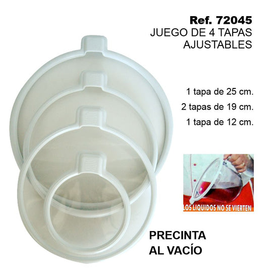 TB1711 SET OF 4 ADJUSTABLE COVERS: 25 CM, 2 X 19 CM, 12 CM