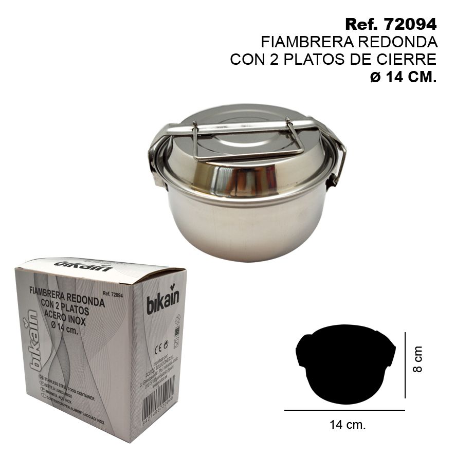 TB1719 Round container with 14 CM diameter and 2 sealing plates.