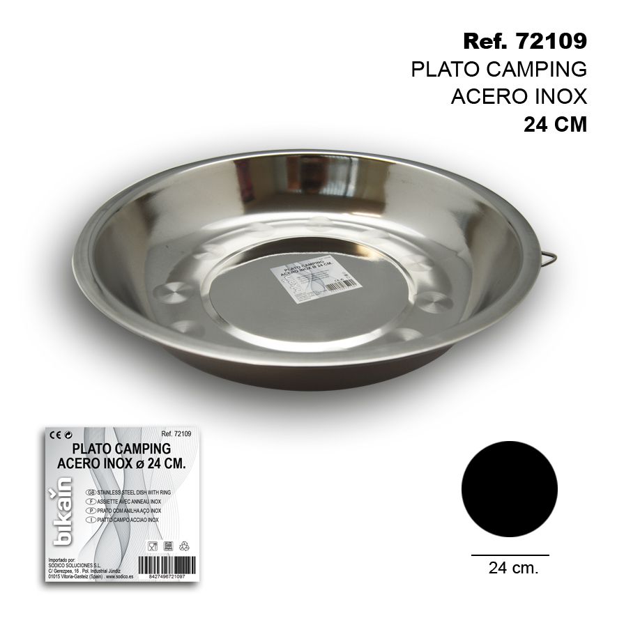 TB1721 CAMPING PLATE STAINLESS STEEL 24 CM