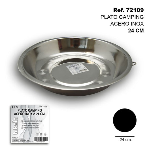 TB1721 CAMPING PLATE STAINLESS STEEL 24 CM
