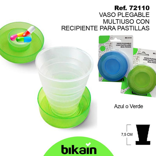 TB1722 Foldable vase with a pillbox and for multiple uses.
