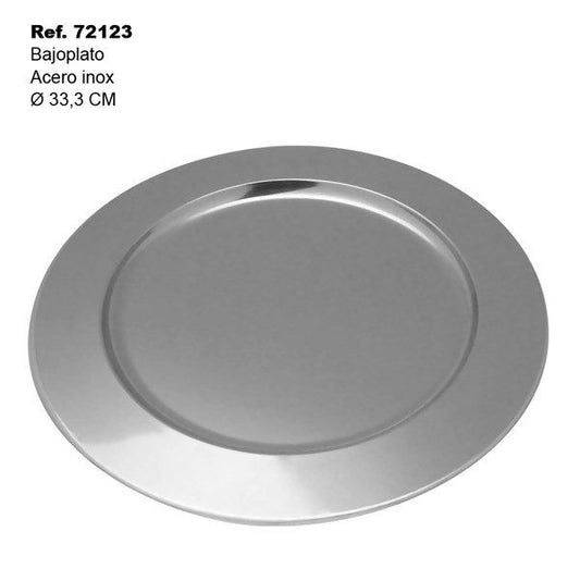 TB1724 Low plate made of stainless steel, measuring 33.3 cm. SKU: 72123.
