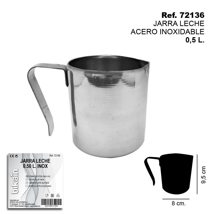 TB1727 Milk Pitcher 0.50 L. Stainless Steel