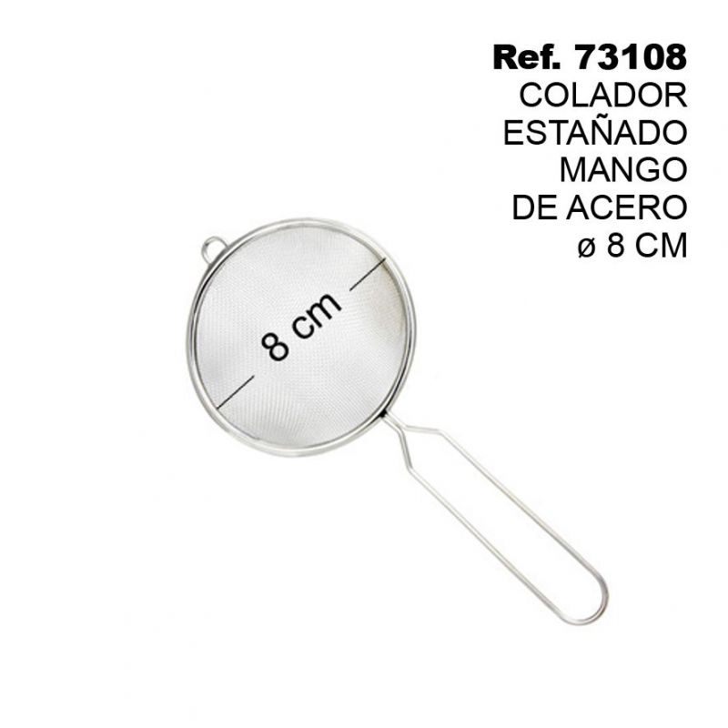 TB1745 Tinned strainer with steel handle, 8 CM.